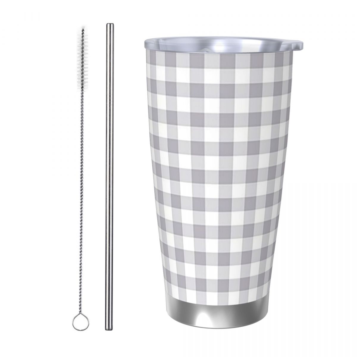Tumbler 20Oz White - رمادي وأبيض القماش القطني الفولاذ المقاوم