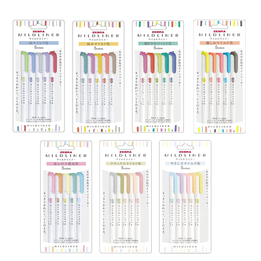 زيبرا كامل 35/25 ألوان Mildlin - مراجعة Zebra Pen Mildliner وسعره
