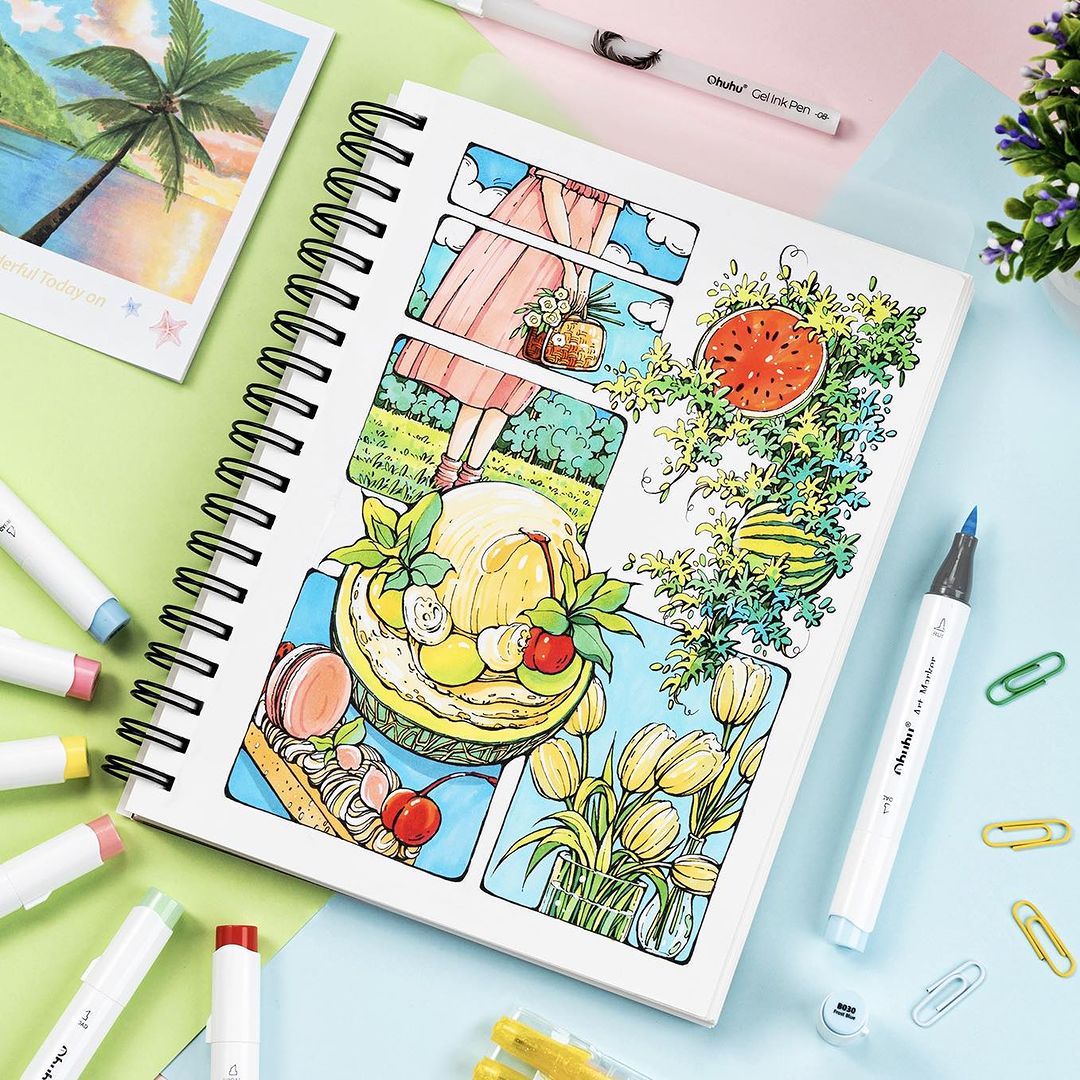 Ohuhu Honolulu مجموعة أقلام تح - مراجعة Copic Marker Sketch وسعره